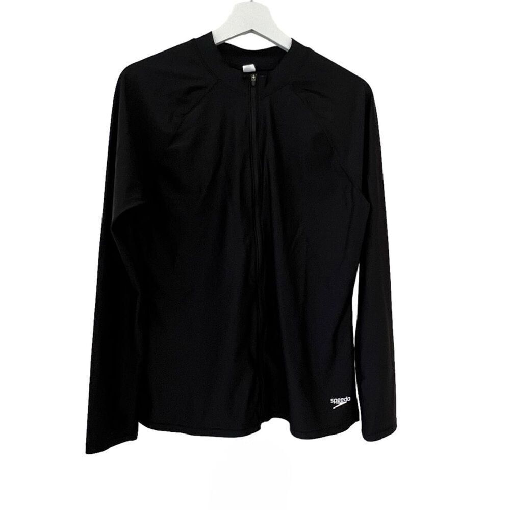 Speedo Black Power Flex Eco Warm Up Jacket Size Large